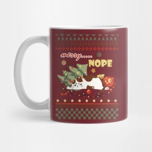 Funny cat merry christmas Merry Nope Mug